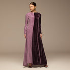 Two Tone Velvet-Cupro Maxi kaftan - shopaleena