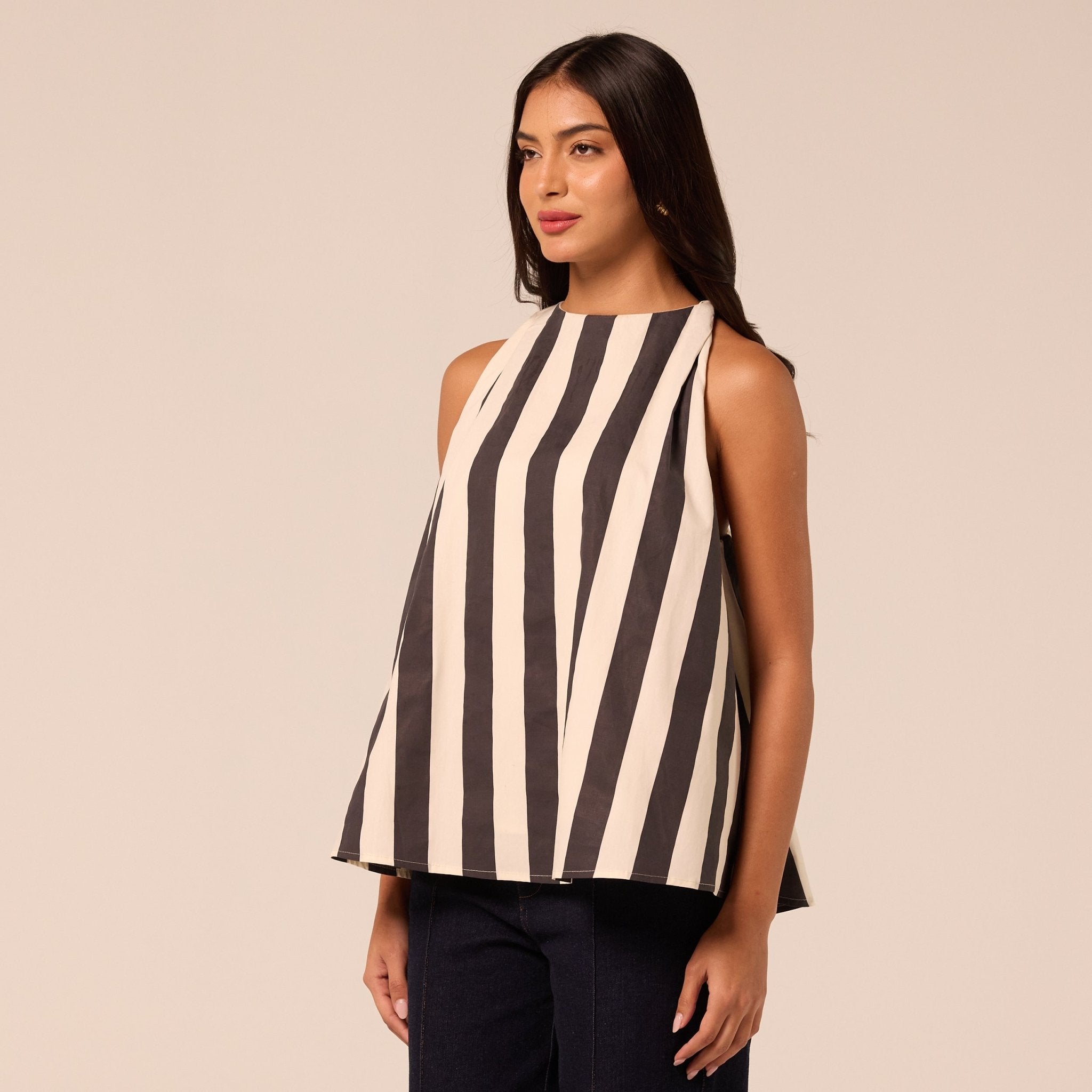 V Neck Flared Sleeveless Top - shopaleena