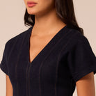 V Neck Short Sleeve Denim Maxi Dress - shopaleena