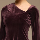 Velvet Chiffon One-Shoulder Maxi Dress - shopaleena