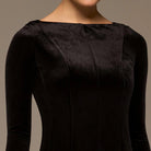 Velvet Maxi Dress with Lace Godets - shopaleena