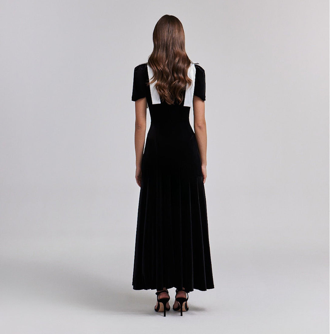 Velvet Puff Sleeve Maxi Dress - shopaleena