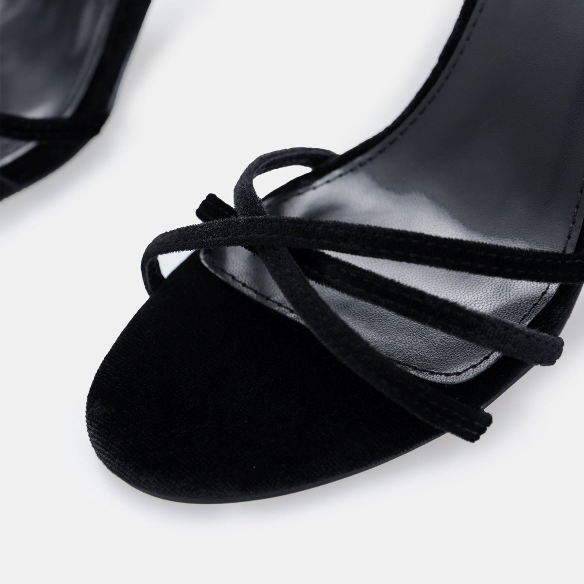 Velvet Strappy High Heel Sandals - shopaleena