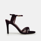 Velvet Strappy High Heel Sandals - shopaleena