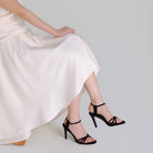 Velvet Strappy High Heel Sandals - shopaleena