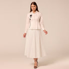 White A Line Cotton Midi Skirt - shopaleena