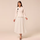 White A Line Cotton Midi Skirt - shopaleena