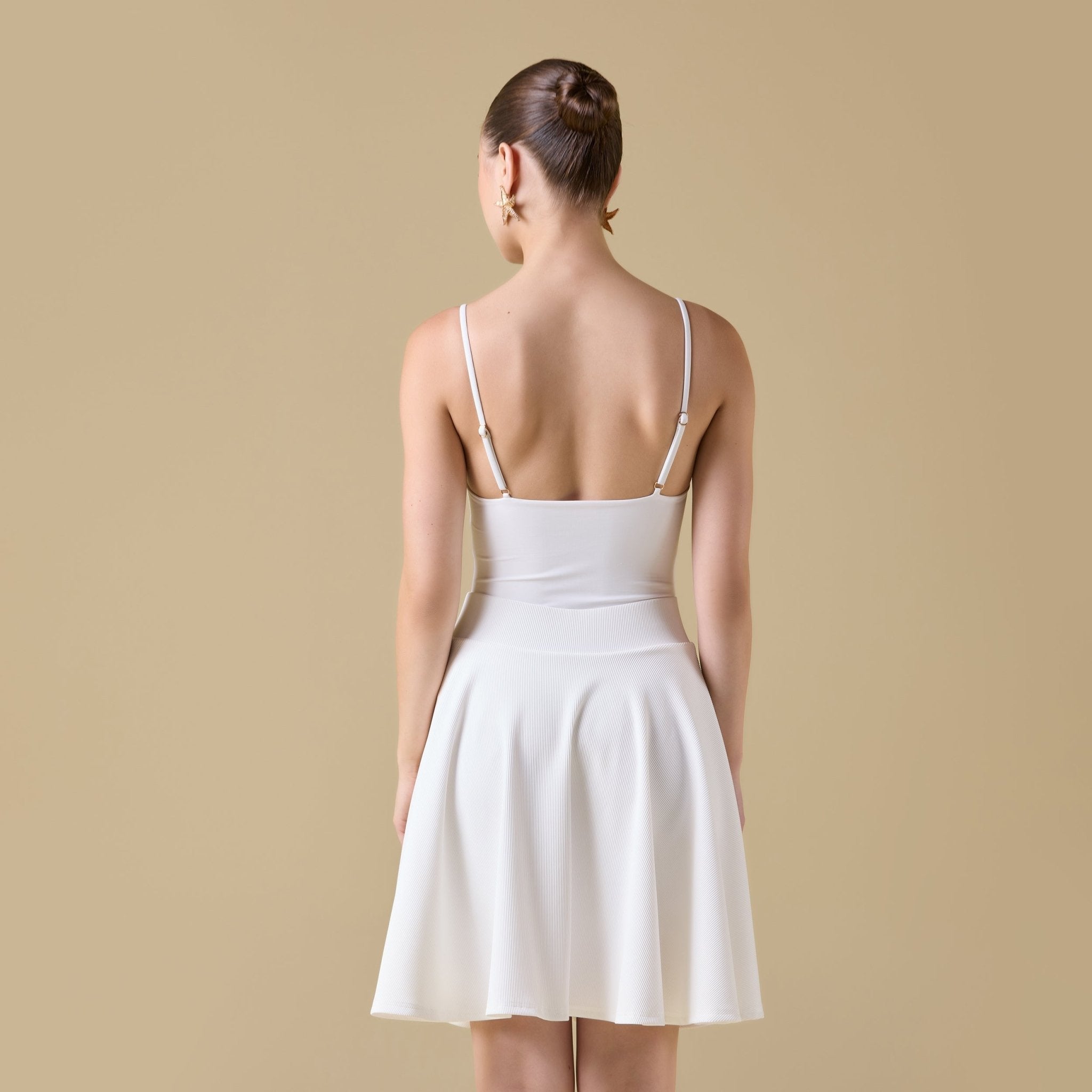 White A - line Swim Skirt - shopaleena