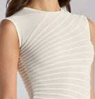 White Asymmetric Knit Midi Dress - shopaleena