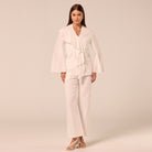 White Cotton Flare Pants - shopaleena