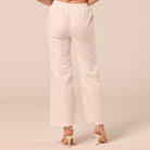 White Cotton Flare Pants - shopaleena