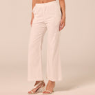 White Cotton Flare Pants - shopaleena
