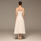 White Crepe Spaghetti Strap Maxi - shopaleena