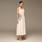 White Crepe Spaghetti Strap Maxi - shopaleena
