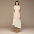 White Crochet Lace High - Neck Maxi Dress - shopaleena