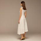 White Crochet Lace High - Neck Maxi Dress - shopaleena