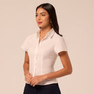 White Cropped Poplin Shirt - shopaleena