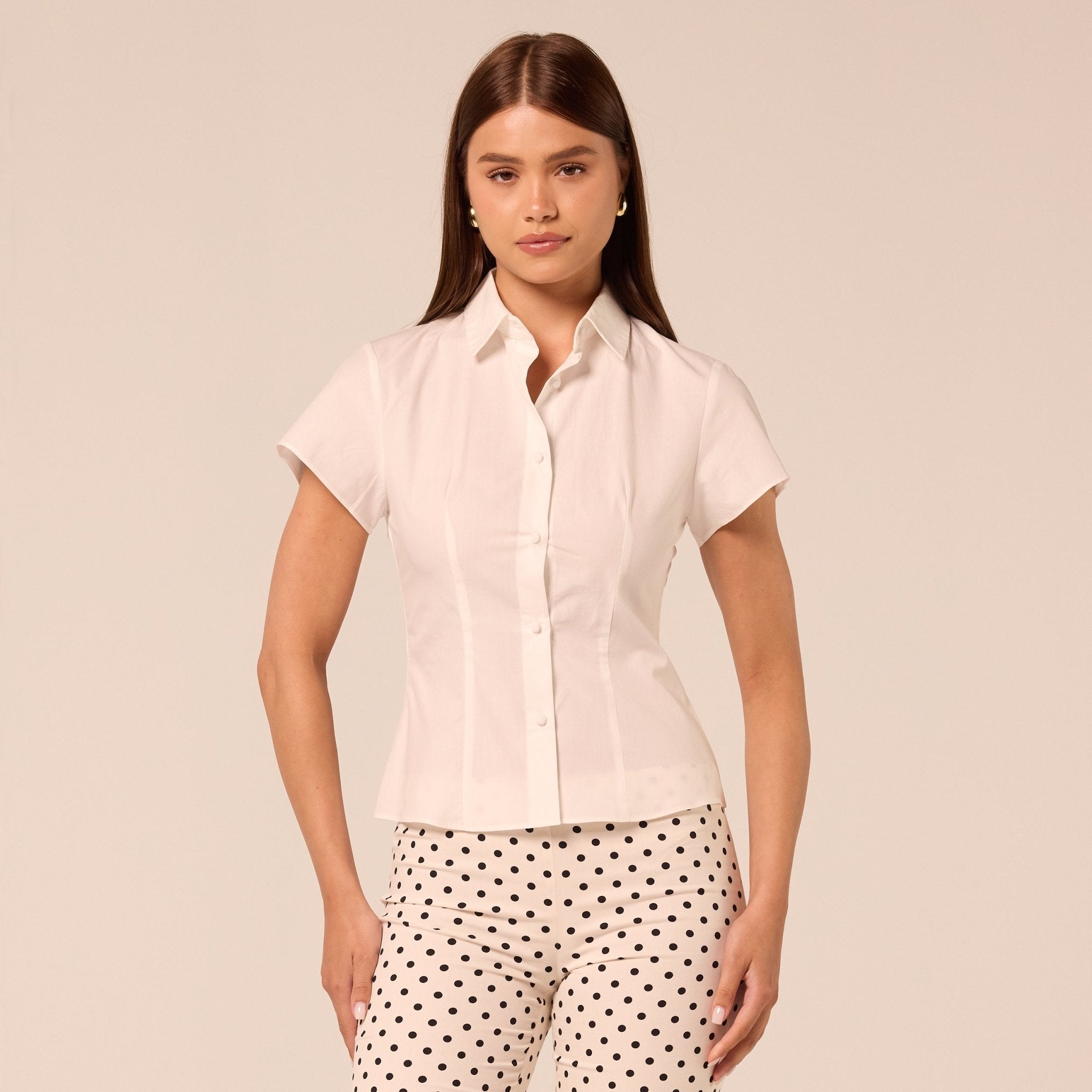 White Cropped Poplin Shirt - shopaleena