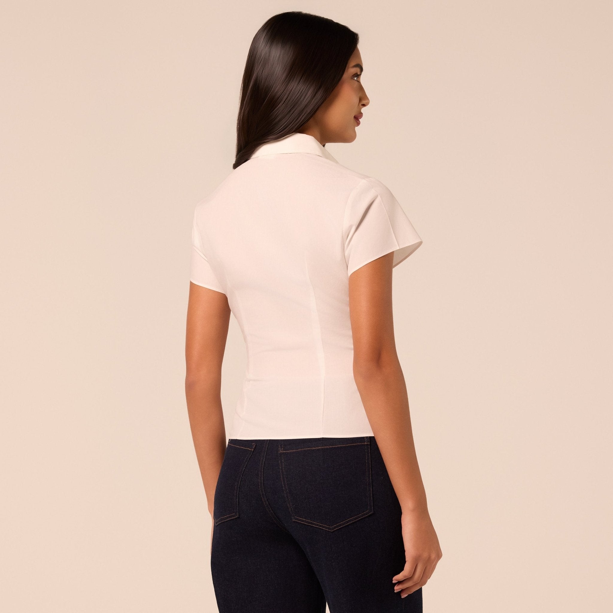 White Cropped Poplin Shirt - shopaleena