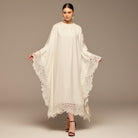 White Cut - Out Embroidered Crepe Maxi Dress - shopaleena