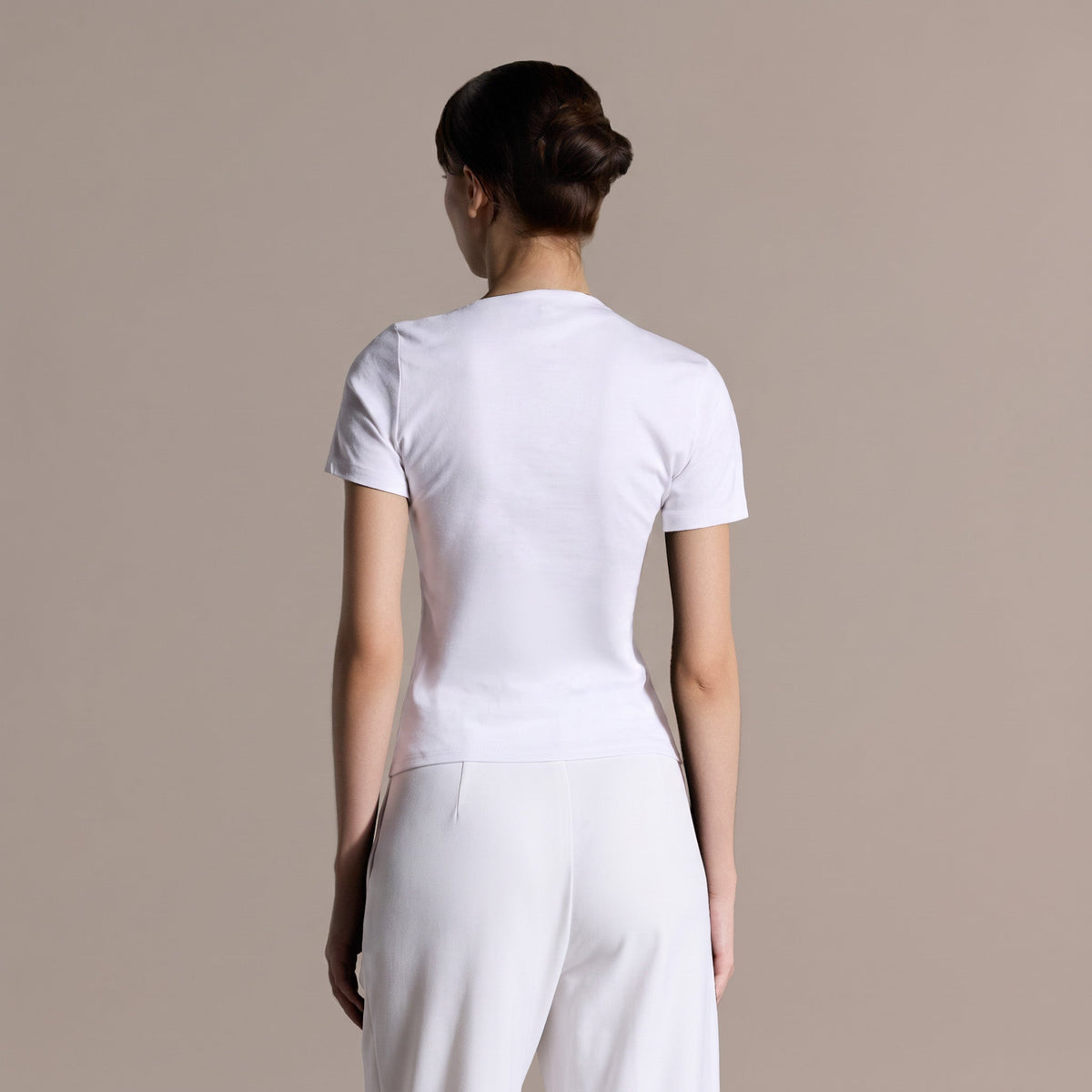 White Draped Top & Wide Leg Pants Cotton Set - shopaleena