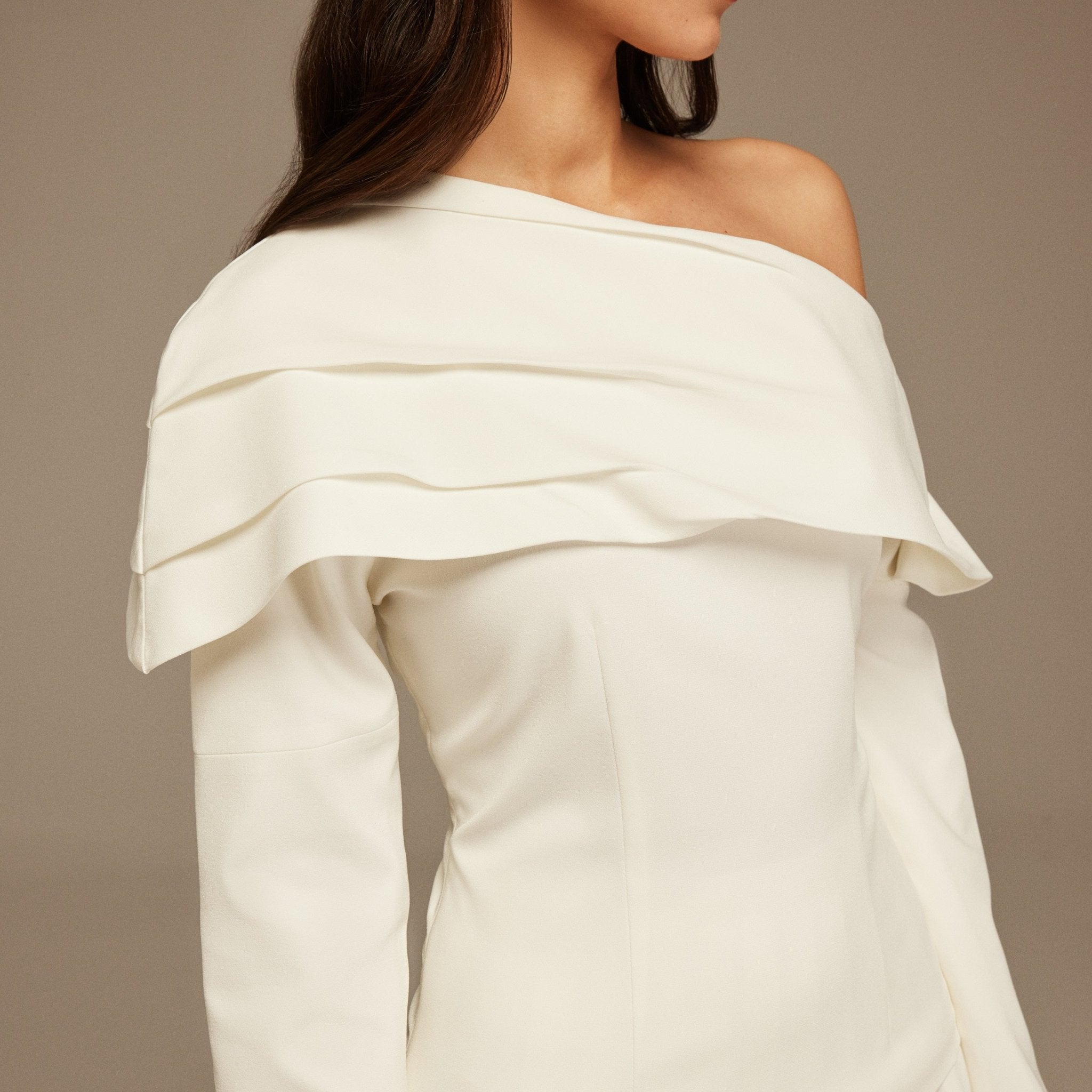 White Dropped Shoulder Long Sleeve Top - shopaleena