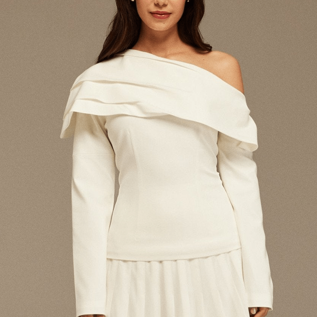 White Dropped Shoulder Long Sleeve Top - shopaleena