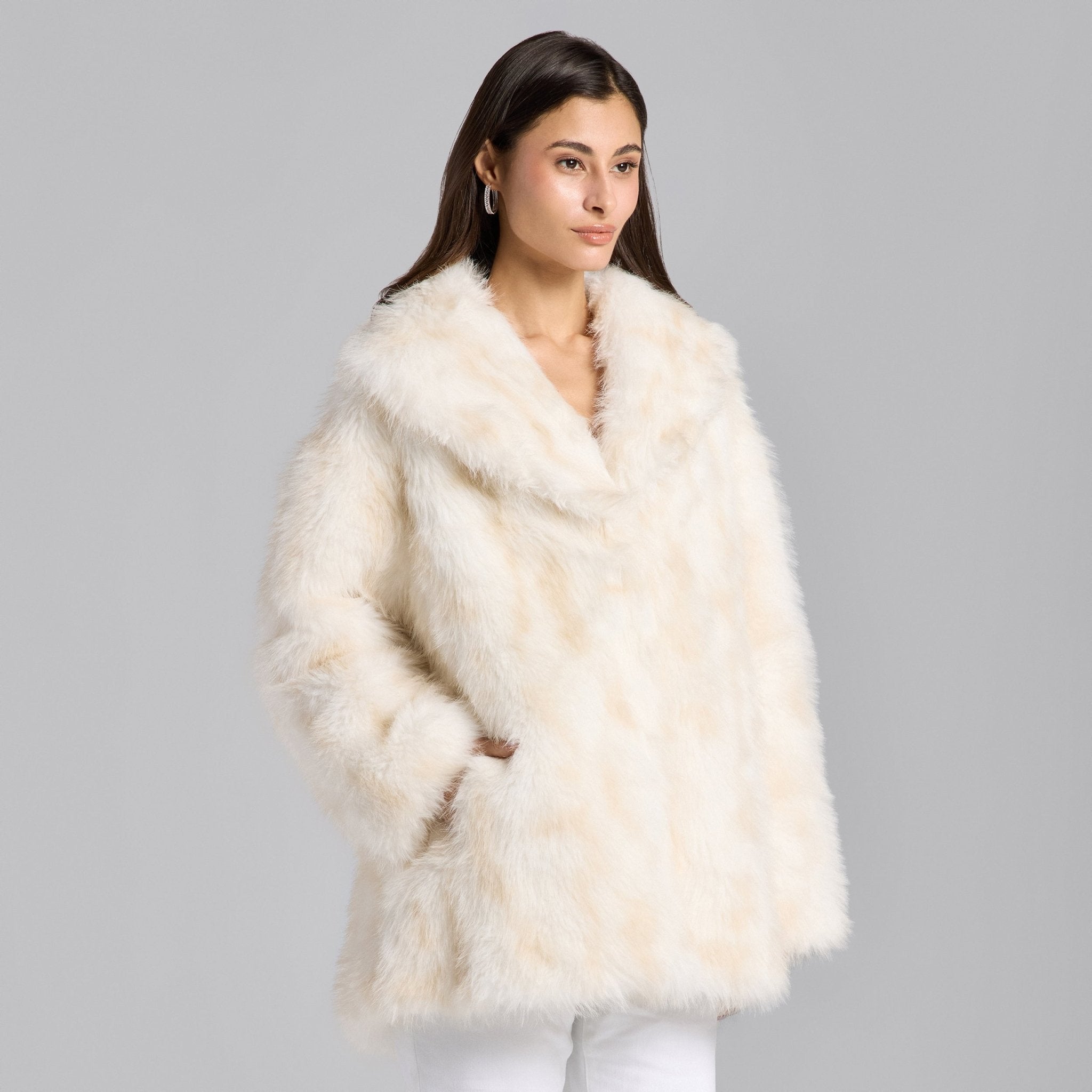 White Faux Fox Fur Coat - shopaleena