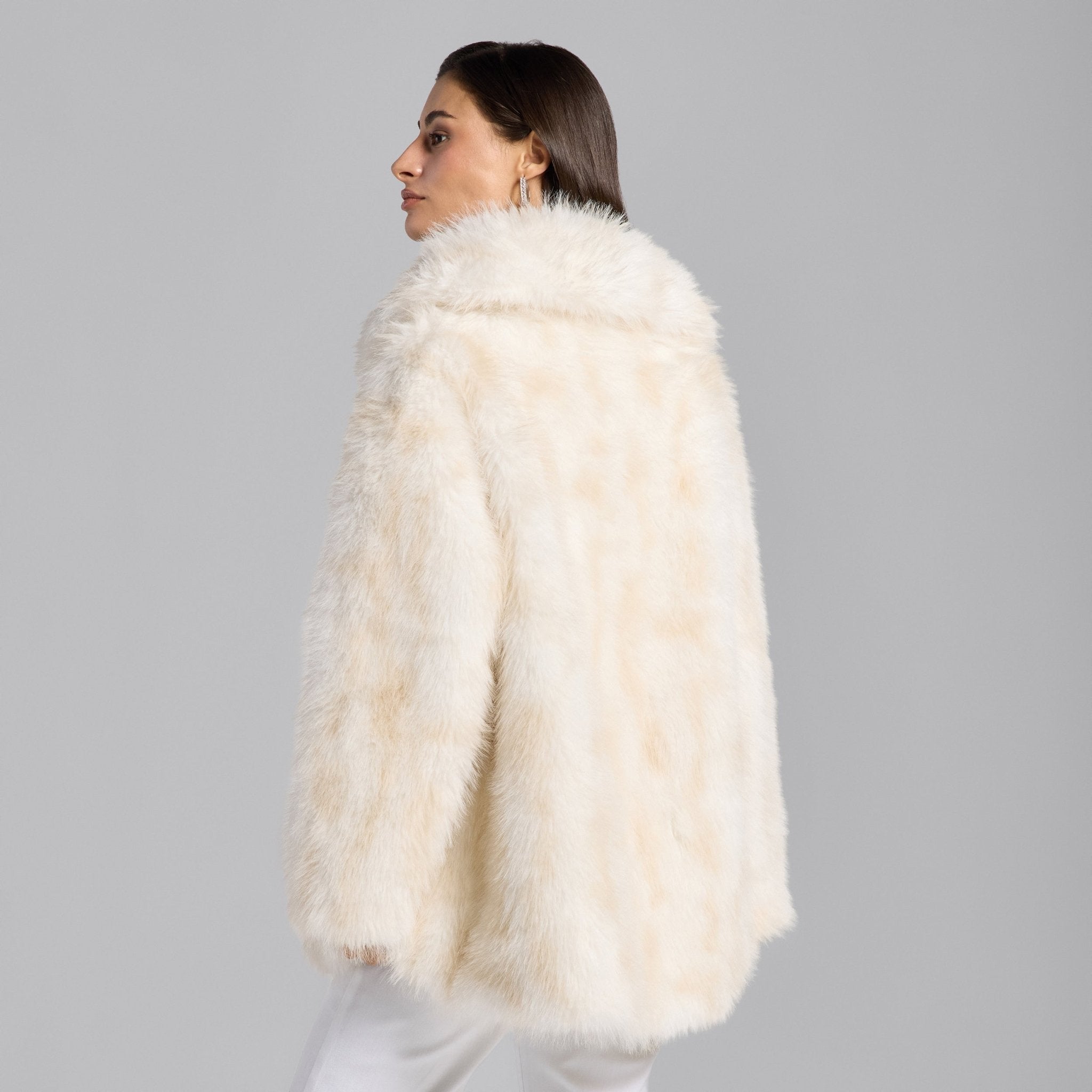 White Faux Fox Fur Coat - shopaleena
