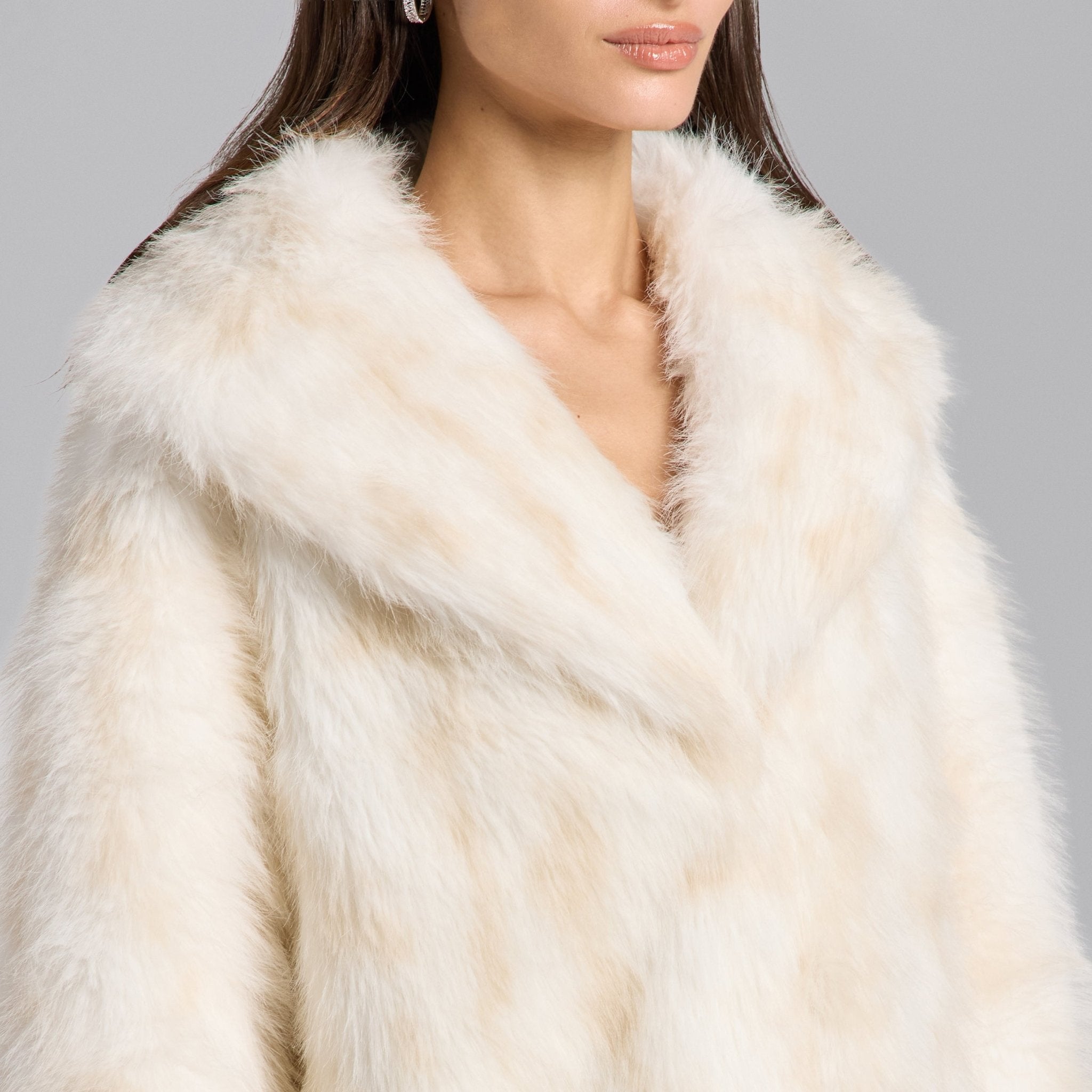White Faux Fox Fur Coat - shopaleena