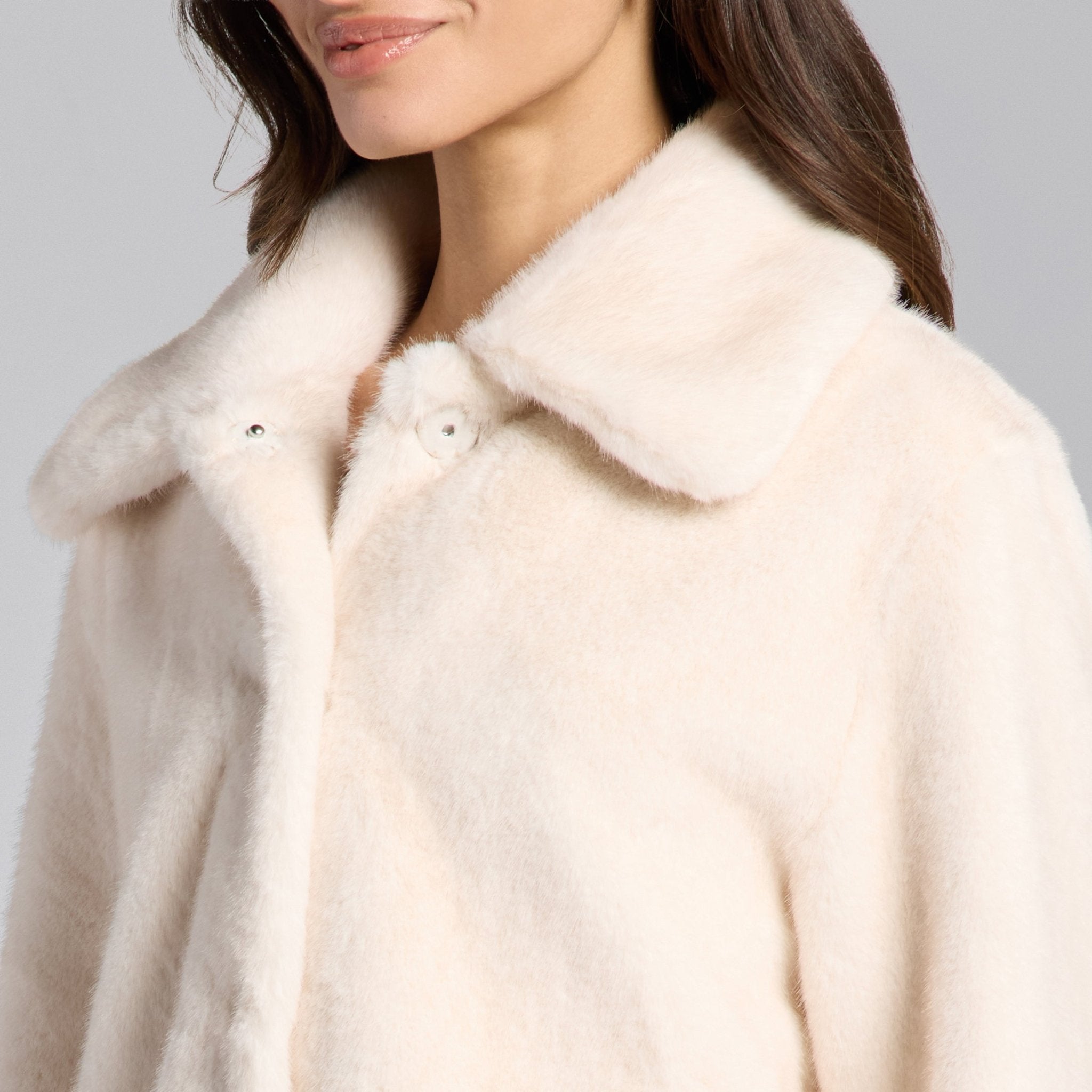 White Faux Mink Fur Jacket - shopaleena