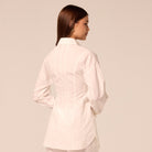 White Fitted Waist Poplin Shirt - shopaleena