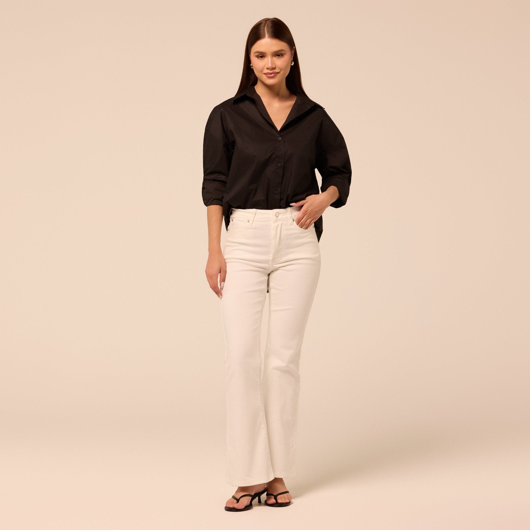 White Flare Jeans - shopaleena
