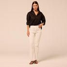 White Flare Jeans - shopaleena