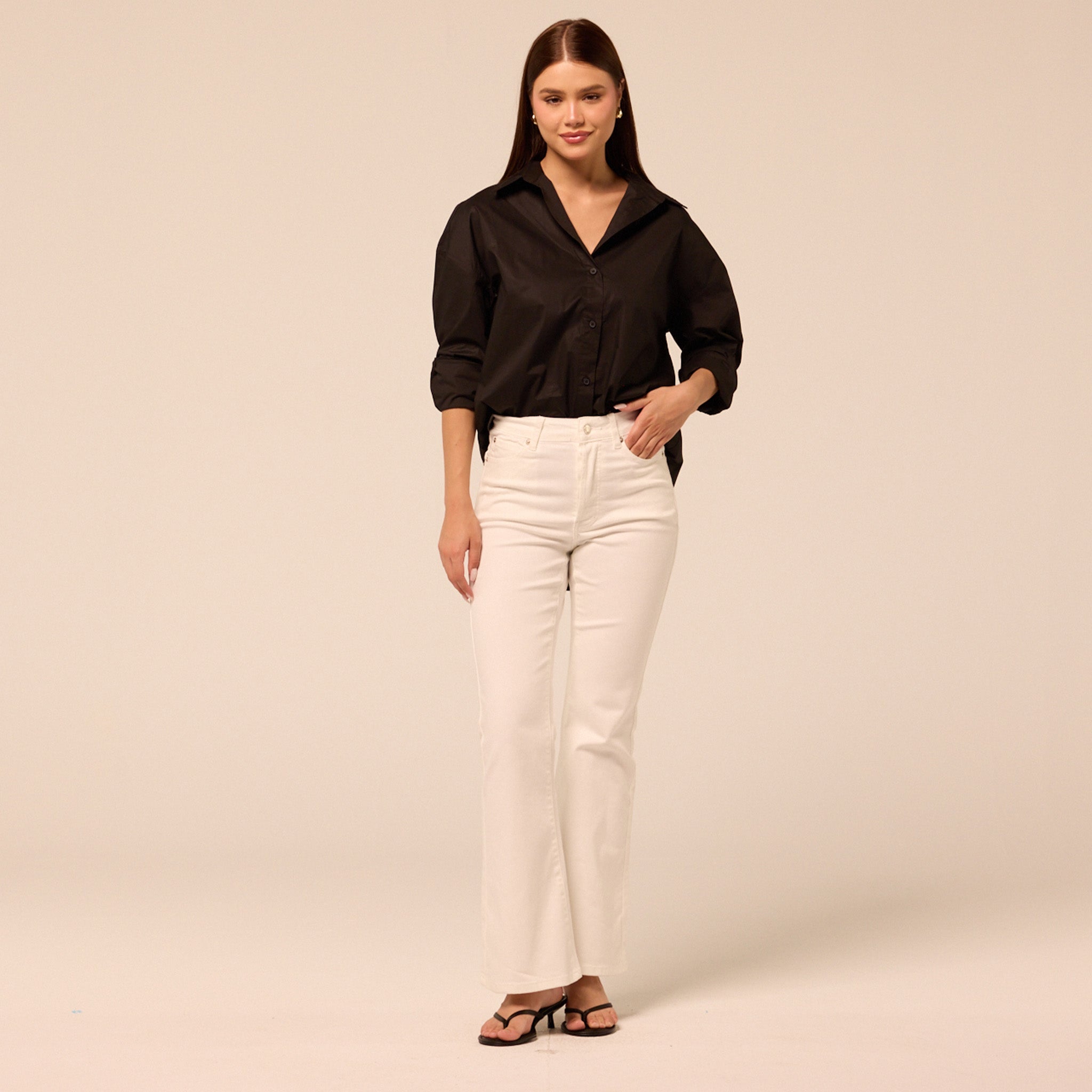 White Flare Jeans - shopaleena