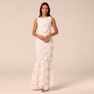 White Floral Applique Lace Maxi Dress - shopaleena