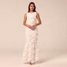 White Floral Applique Lace Maxi Dress - shopaleena