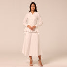White Handkerchief Hem Cotton Set - shopaleena