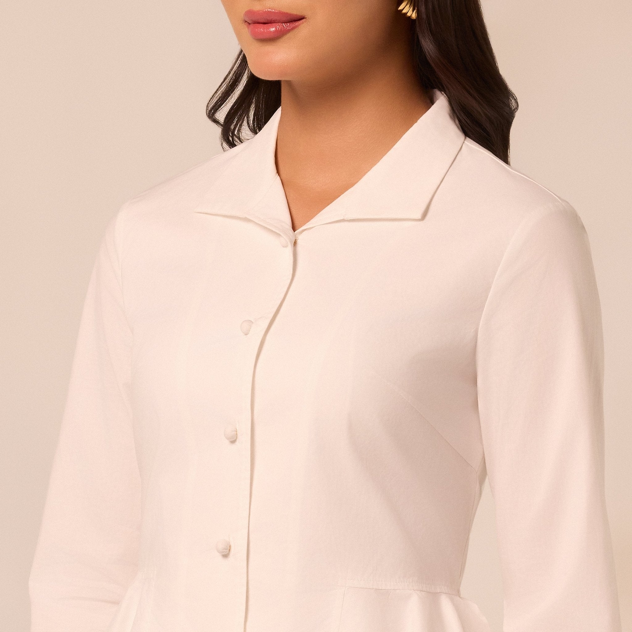 White Handkerchief Hem Cotton Set - shopaleena