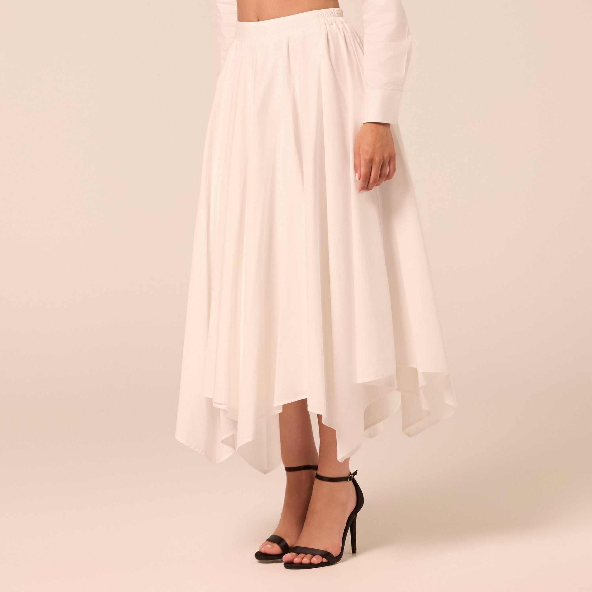 White Handkerchief Hem Cotton Set - shopaleena
