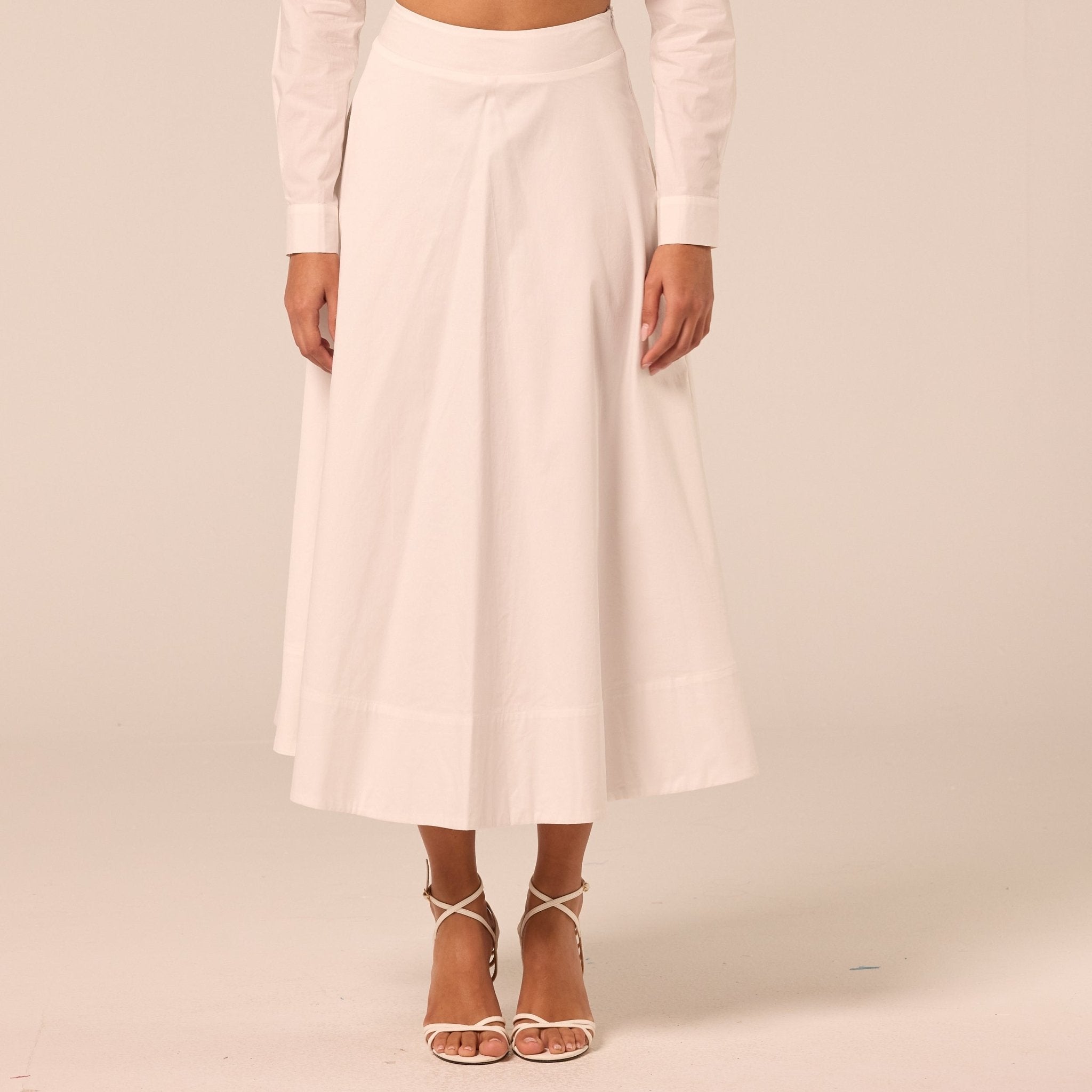 White Handkerchief Hem Cotton Set - shopaleena