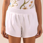 White High Waist Swim Shorts - shopaleena