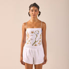 White High Waist Swim Shorts - shopaleena