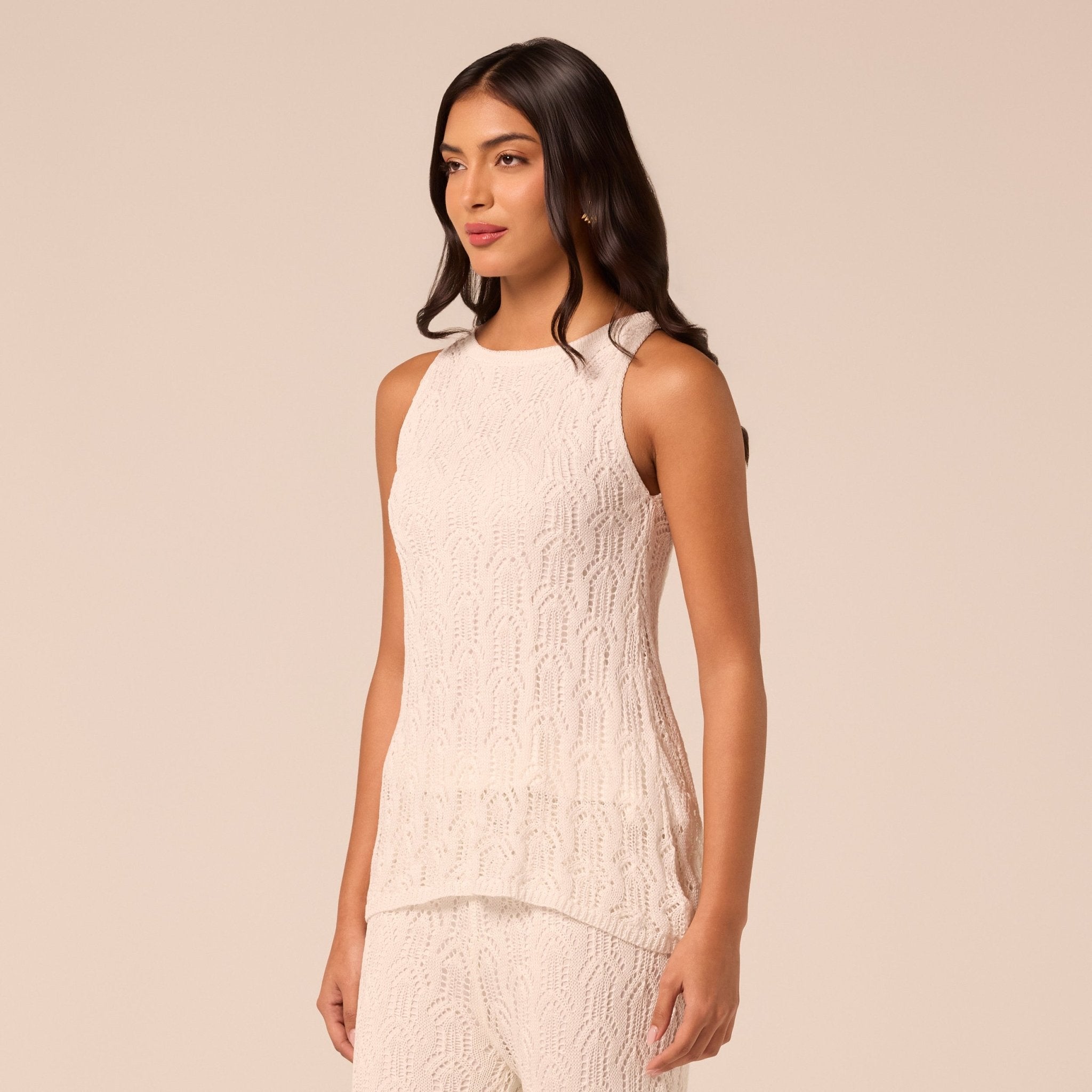 White Knit Sleeveless Top - shopaleena