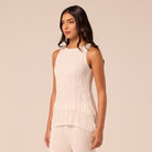 White Knit Sleeveless Top - shopaleena