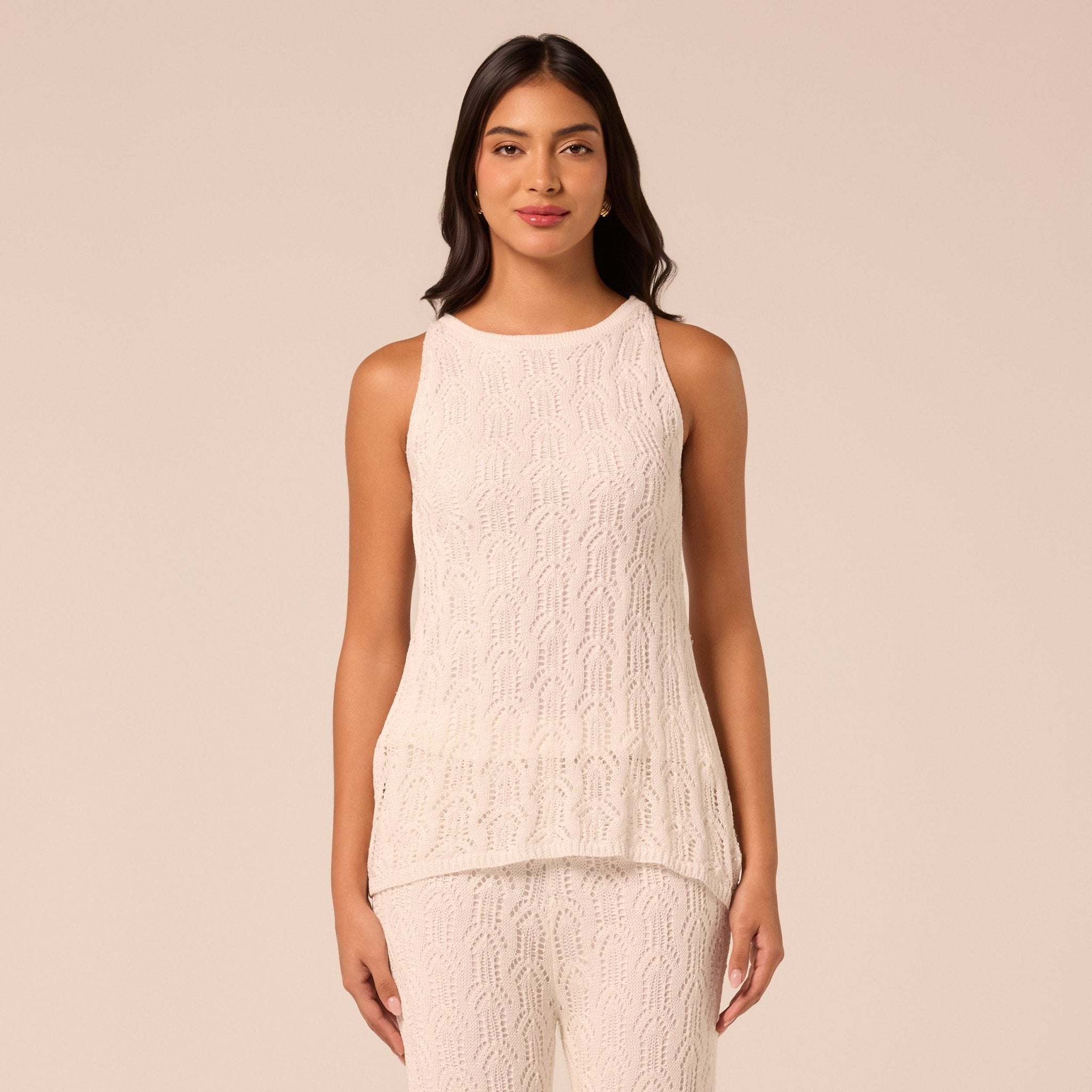 White Knit Sleeveless Top - shopaleena