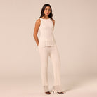 White Knit Sleeveless Top - shopaleena