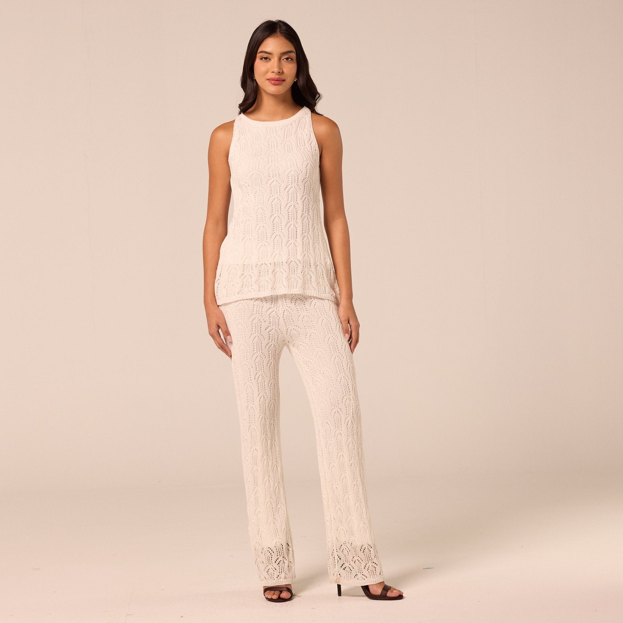 White Knit Sleeveless Top - shopaleena