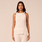 White Knit Sleeveless Top - shopaleena