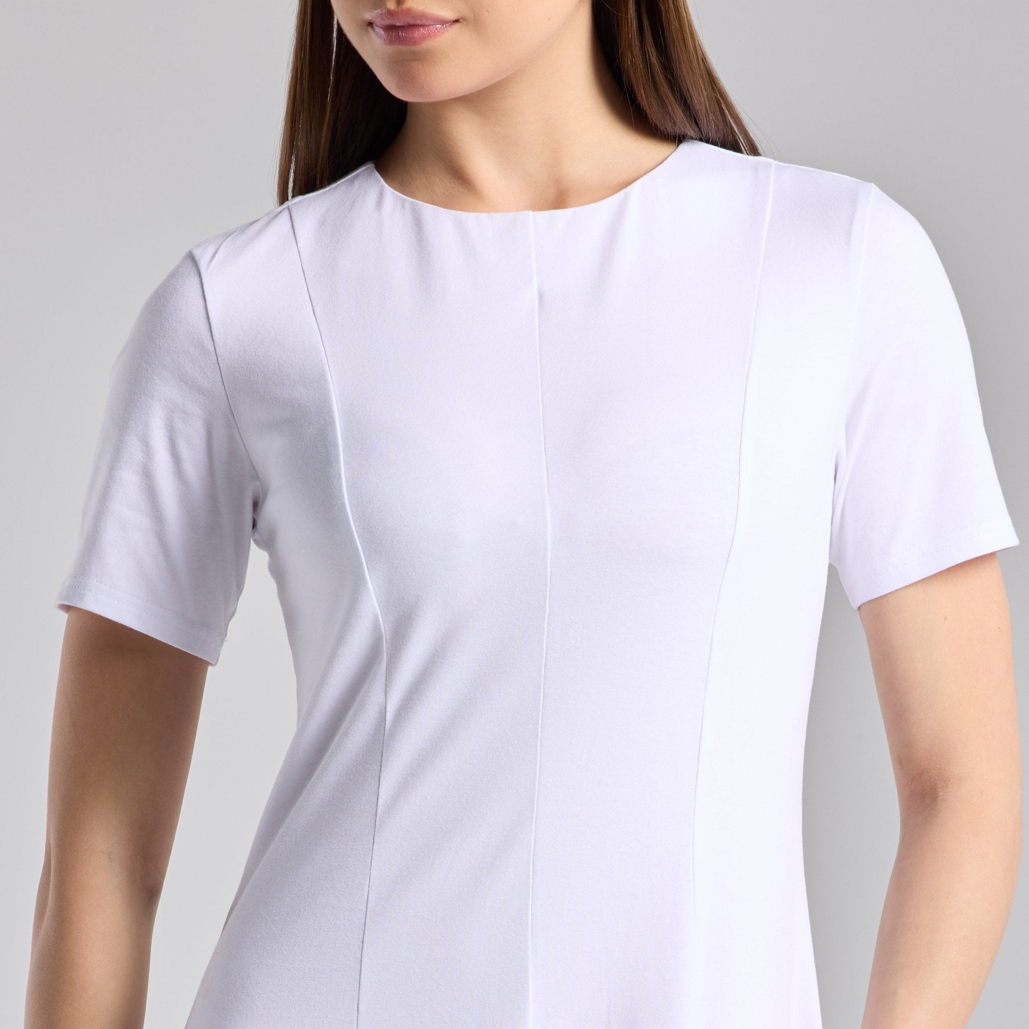 White Knit Under Abaya Dress - shopaleena